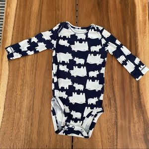 Long sleeve navy onesie with bears